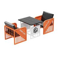 Mobilier commercial de restaurant, style industriel en fer, canapé, table, chaise pour salon de thé, café, bar, salle de sport