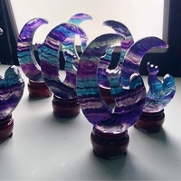 Sculptures en fluorite en gros à faire soi-même, sculptures en cristal, artisanat de renard à neuf queues