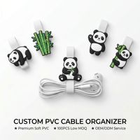 Organisateur de câbles personnalisé imprimé avec des dessins animés, clips pour câbles sans danger, kit d'organisation de câbles, cadeau personnalisé, clip pour câbles en PVC souple