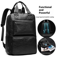 Mochila impermeable ligera para ordenador portátil para hombres y mujeres, Material de PU de 15,6 pulgadas, bolsa informal con cremallera de estilo comercial, mochila al por mayor