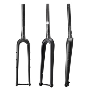 Horquilla de bicicleta de grava de fibra de carbono Winosports, disco 700C 50MM 55MM, horquilla de grava de carbono oculta externa negra mate intercambiable compensada - Product Image 1