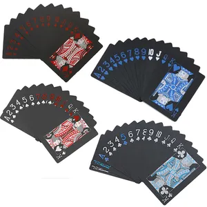 녹색 공장 도매 보드 게임 카드 놀이 저렴한 사용자 정의 고품질 스페인 포커 카드 골드 블랙 화이트 실버 블루 레드