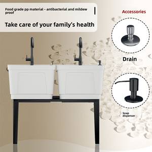 Évier portable pour le <span class=keywords><strong>lavage</strong></span> des mains, grand bac à laver en fibre pour vêtements, lavabo de buanderie - Product Image 3