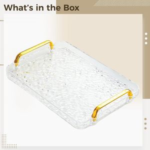 Clear Plastic Durable Eco-Friendly Airtight <b>Lock</b> Lid Stackable Organizer Tray Handle for Drawer Countertop Food-<b>Safe</b> Storage | - Product Image 3