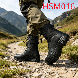 Bottes de combat en cuir noir pour entraînement de simulation WYC, bottes de marche chaudes et confortables pour expéditions arctiques, en vente HSM062 - Product Image 3