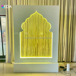 ป้ายต้อนรับงานแต่งงานแบบอินเดีย LEDA พร้อมไฟ LED ตกแต่งน้ำพุ ปรับแต่งได้ ฉากหลังโลหะรูปน้ำตกสำหรับทางเข้าพิธีต้อนรับ - Product Image 2