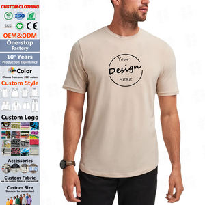 Camiseta de Manga Corta con Dobladillo Curvo 100% Algodón al por Mayor, Logotipo Personalizado con Serigrafía, Camiseta Informal Holgada de 180 Gramos para Hombre, Estilo Casual - Product Image 1