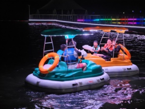 Electric Bumper Boat for Party Cruise and School/Home Use Metal Construction with Battery for Lake/<strong>Sea</strong> Play Three <strong>People</strong> - Product Image 2