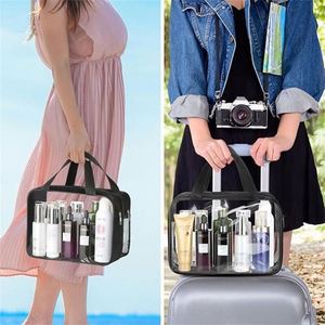 Sac de rangement pour maquillage et articles de toilette, sac organisateur, logo personnalisé, sac de voyage portable grande capacité pour femmes, sac à fermeture éclair tendance - Product Image 2