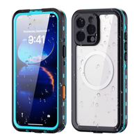 SHELLBOX Magnetic IP68 Tahan Air TPU+PC+PET  Casing Ponsel Kristal Bening dengan Tali Gantungan untuk iPhone 17 16 15 Pro Max