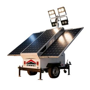 Tour d'éclairage <span class=keywords><strong>solaire</strong></span> mobile à large couverture, remorques lumineuses solaires à LED pour l'éclairage des parkings - Product Image 4