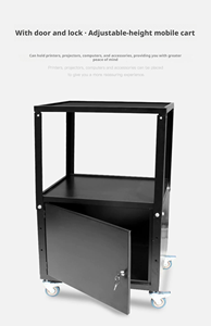 Double Layered Mobile Cart with Lock Strong Load-bearing Capacity for <strong>Computer</strong> Workbench Engineering Projector <strong>Bracket</strong> - Product Image 2