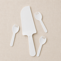 Couteau à gâteau jetable écologique et biodégradable OK Compost CPLA 187 mm, sans danger pour les aliments, vente en gros pour les fêtes