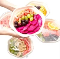 Bols jetables biodégradables pour salades et soupes, personnalisables, compatibles micro-ondes, avec couvercles, en pulpe de bagasse de canne à sucre, pour les fêtes