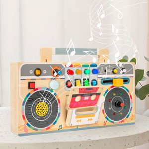Pretend Play Preschool Stem Boy Girl Fine Motor Skills Learning Wooden <b>House</b>-Shaped Kids Toddler Screw <b>Tool</b> Set - Product Image 1
