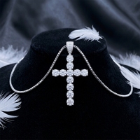 Haute qualité Hip Hop rappeur bijoux fins en argent Sterling 925 entièrement glacé VVS Moissanite croix pendentif à breloque pour hommes
