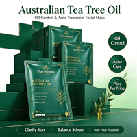 Masque facial en feuille personnalisable à l'huile d'arbre à thé pour le nettoyage des pores, l'équilibrage du sébum, l'élimination des imperfections et le contrôle de l'excès de sébum, effet rafraîchissant