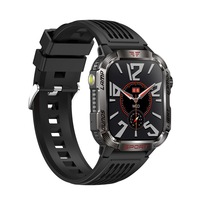 Montre Intelligente HT29 Sport Extérieur Carrée Altitude Pression Boussole Double Lampe Appel Étanche TFT