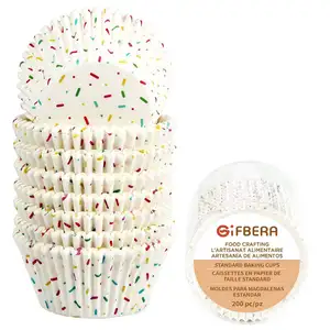 200 adet şeker beyaz Cupcake gömlekleri-Gifbera standart pişirme bardakları kokusuz yağlı kağıt çörek sarmalayıcıları