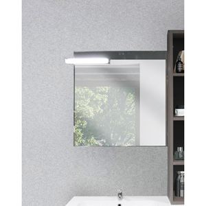 Espejo de Baño WAP de 70 CM, Moderno, con Foco LED Integrado, Diseño Poppy, Marco Plateado, Resistente al Agua - Product Image 1