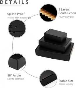 Tùy chỉnh màu đen vận chuyển Hộp 12x4x4 máy bay hộp sinh nhật Hộp quà tặng Hộp Tùy chỉnh in logo bao bì hộp - Product Image 6