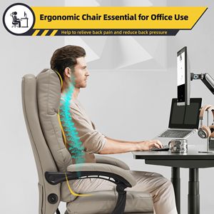 Silla de oficina ergonómica con respaldo alto, cómoda, giratoria, de cuero Boss, reclinable, nueva silla ejecutiva de cuero con reposapiés - Product Image 4