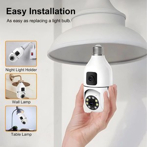 2.4G <span class=keywords><strong>WIFI</strong></span> ống kính kép <span class=keywords><strong>Wifi</strong></span> bóng đèn Camera CCTV IP không dây PTZ camera màu đêm tầm nhìn hai chiều âm thanh trong nhà video giám sát cam - Product Image 3