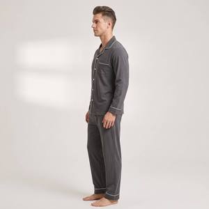 Vêtements de nuit pour hommes grandes tailles, pyjamas en bambou, ensembles de détente en coton personnalisés, pyjamas en coton doux, fabricant de vêtements de détente - Product Image 4