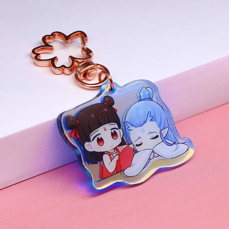 Bán buôn tùy chỉnh in Acrylic quyến rũ Móc Chìa Khóa Acrylic Keychain Pin đứng trong suốt Epoxy Acrylic quyến rũ tùy chỉnh