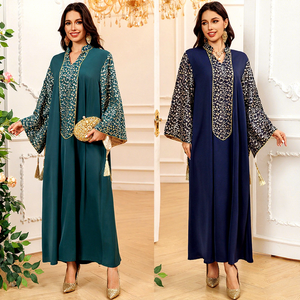 Nouvelle Abaya haut de gamme pour femmes musulmanes, robe en mousseline de soie, kaftan, robe Abaya, vêtements islamiques de Dubaï, ensemble Abaya avec foulard - Product Image 5