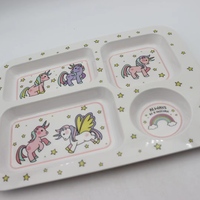 Assiette pour enfants à 4 compartiments, assiettes en mélamine personnalisées, assiette en mélamine pour enfants, impression personnalisée