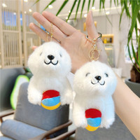 Porte-clés mignon en peluche représentant un chien de mer, jouets en peluche, porte-clés lion marin, breloques de sac kawaii, peluche, jouet en peluche représentant un phoque, jouet en peluche représentant un animal marin