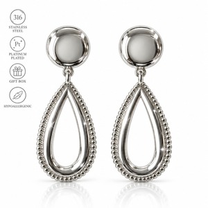 Orecchini Pendenti a Goccia Traforati da Donna per Uso Quotidiano e Occasioni Speciali, Design Geometrico - Product Image 5