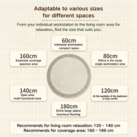 Tapis rond abstrait, tapis décoratif pour le sol, tapis circulaires, tapis antidérapant rayé, tapis beige pour le salon