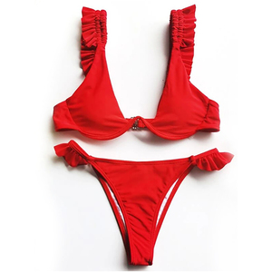 Crochet Bikini Maillots De Bain À Volants Armatures String Sexy <span class=keywords><strong>Maillot</strong></span> de Bain Bikini - Product Image 2