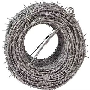 Fil barbelé électrogalvanisé BTO-22 BTO-28 CBT-60 CBT-65, diamètre 1,6 mm 2,0 mm 2,5 mm, 2 brins, <span class=keywords><strong>4</strong></span> points, fil de fer barbelé - Product Image 1