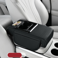 Meilleure Vente : Coussin d'accoudoir de voiture multifonctionnel de luxe avec fonction de charge, porte-gobelet, boîte de rangement et rehausseur en cuir