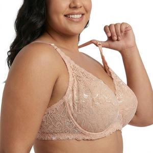 Reggiseno Minimizer con Copertura Totale e Ferretto, Imbottitura Sottile, Pizzo Floreale, Supporto per Comfort Tutto il Giorno, Taglie Forti, Vendita all'Ingrosso dalla Fabbrica - Product Image 2