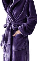 Peignoir de bain unisexe en polaire pelucheuse de qualité supérieure, long, avec ceinture et poches, personnalisable avec logo – Vente en gros