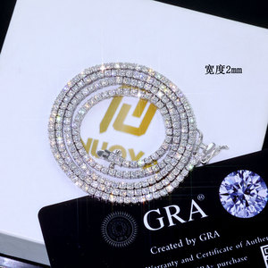 Collar de tenis de moissanita con cadena de eslabones geométricos engastados en bisel, estilo hip-hop, chapado en oro de 18 quilates sobre plata de ley, personalizable, de lujo - Product Image 6