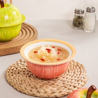Pot à ragoût en céramique en forme de pomme Lelyi, créatif et mignon, avec couvercle, pour usage domestique, tasse à dessert haut de gamme et raffinée, vente en gros