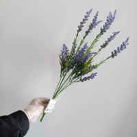 J-05232 grosir bunga buatan Lavender 7 dahan tanaman plastik Dekor pernikahan bunga