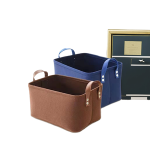 GREENSIDE Panier de rangement carré en métal et feutre personnalisé avec poignée, outil indispensable pour l'organisation du linge - Product Image 4