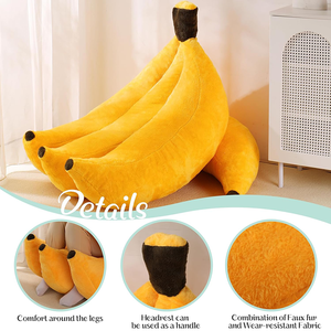Fauteuil convertible confortable en forme de <span class=keywords><strong>banane</strong></span> jaune, pouf géant en peluche moelleux pour la lecture dans la chambre, canapé de sol - Product Image 3