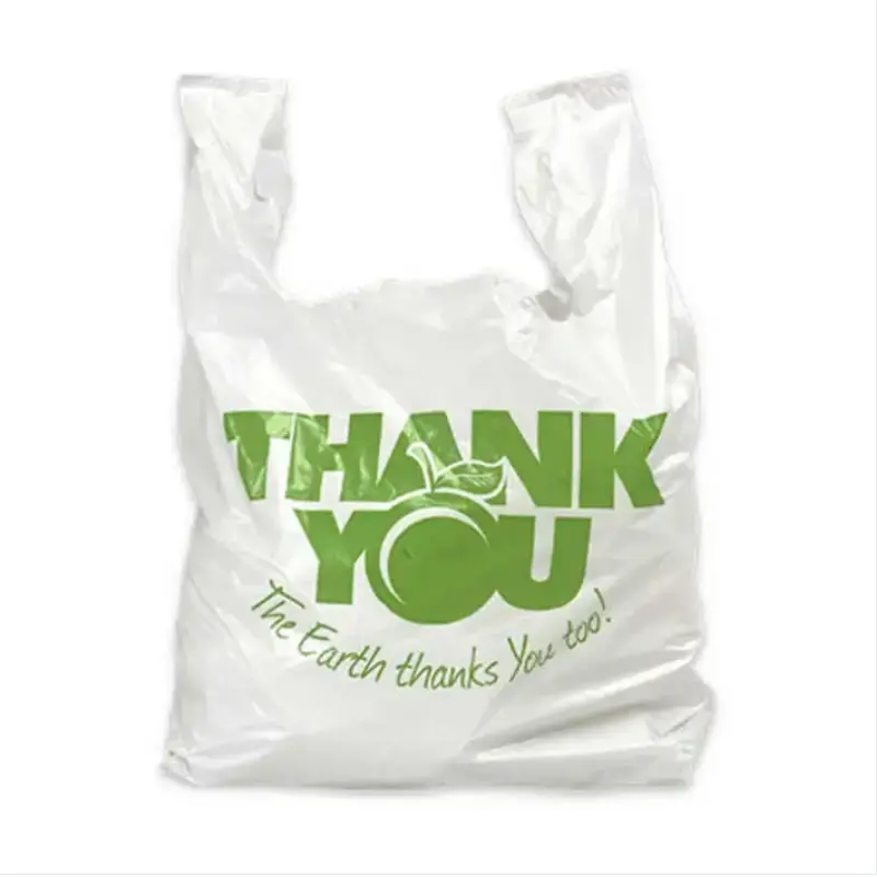 メーカーのカスタマイズTシャツプラスチックテイクアウトバッグありがとうベストハンドルショッピングビニール袋