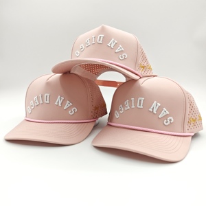 Innovative 5 Panel <b>Waterproof</b> Golf Cap Custom Embroidery Logo Low MOQ OEM Laser Perforated Breathable Quick Dry Performance Gear - Product Image 2