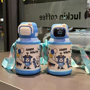 316 Stainless Steel Thermos Cup Large Capacity Cartoon Double Straw Portable For Students Back To School - Product Image 1