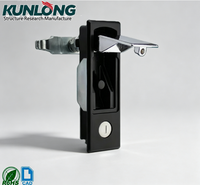 Poignée de porte industrielle en acier KUNLONG SK1-095W-1, boîte de 50 mm, poignée à bascule encastrée ANSI Grade 1, serrure cylindrique noire, 2 clés