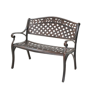 Banc de jardin en aluminium coulé 2 places, mobilier d'extérieur traditionnel, résistant aux intempéries, pour patio et balcon - Product Image 1