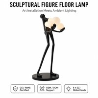 Lampe sur pied en résine au design minimaliste avec abat-jour en verre, hauteur réglable, LED E27, sculpture pour la décoration moderne du salon